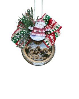 Plexiglass μπάλα Γιαγιά & Παππού με χιονάνθρωπο