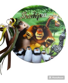 Βιβλίο Ευχών Βάπτισης Plexiglass στρόγγυλο με εκτύπωση Μαδαγασκάρη