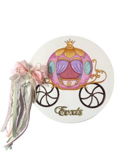 Βιβλίο Ευχών Βάπτισης Plexiglass στρόγγυλο με εκτύπωση Άμαξα