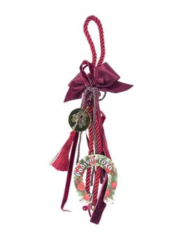 Γούρι μπορντό με δέντρο ζωής & με πέταλο