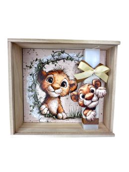 Λαμπάδα με Φωτιζόμενο Κουτί Lion