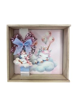 Λαμπάδα με Φωτιζόμενο Κουτί Unicorn Sleep