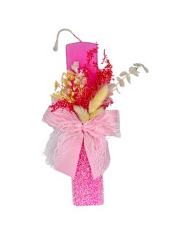 Πασχαλινή Αρωματική Λαμπάδα Χάντρα Fuchsia Flowers
