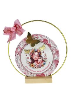 Σταντ Στρόγγυλο Floral Μαμά με Στεφάνι