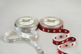 Κορδέλα Double Face Star 1.5cm