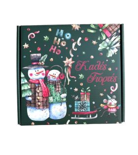 Κουτί Δώρου Χριστουγεννιάτικο με Χιονάνθρωπους διπλής όψης 2222